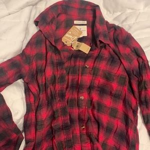 AE pink/grey button down